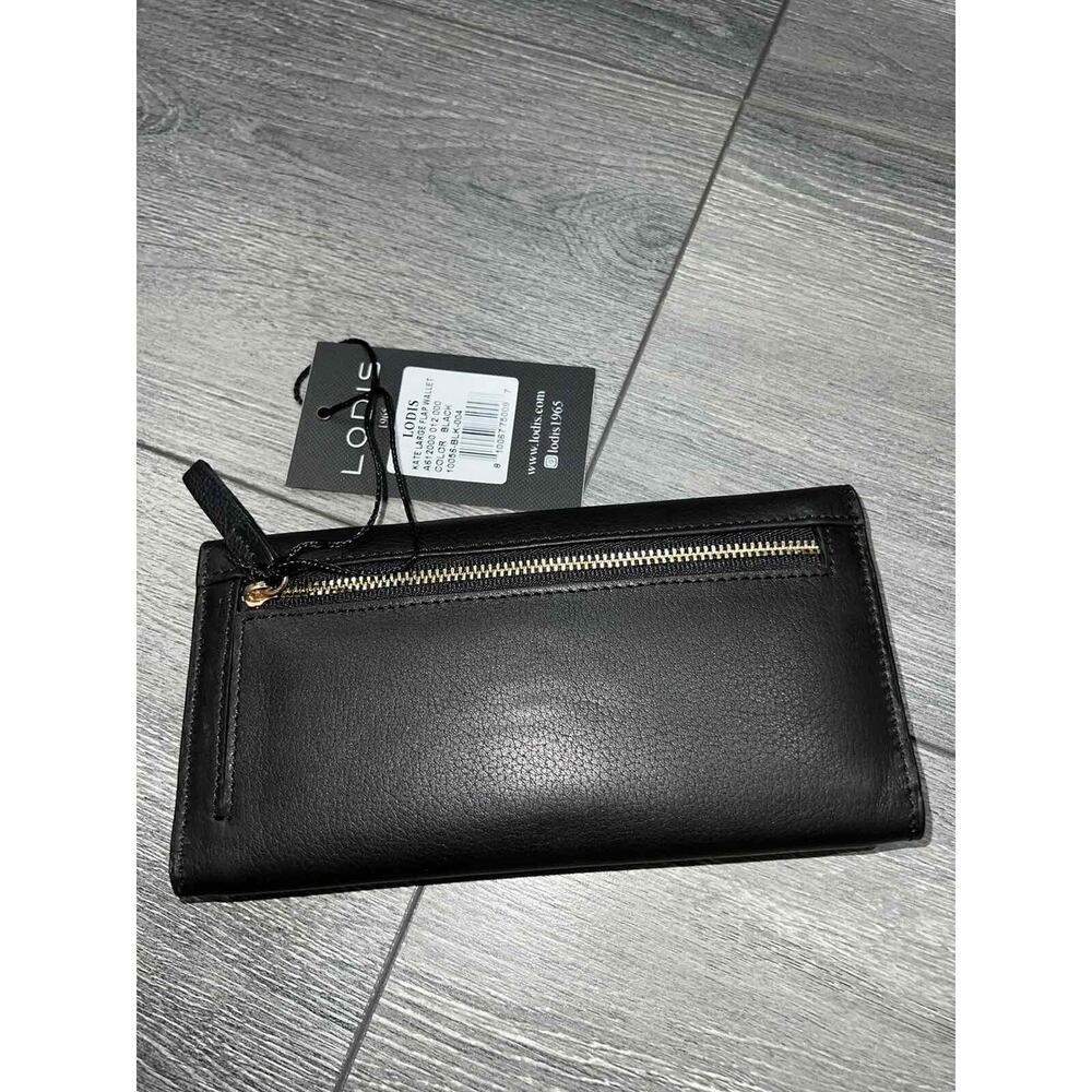 LODIS Texas Leather Kate Large Flap Wallet Black A612000 - Picture 2 of 3